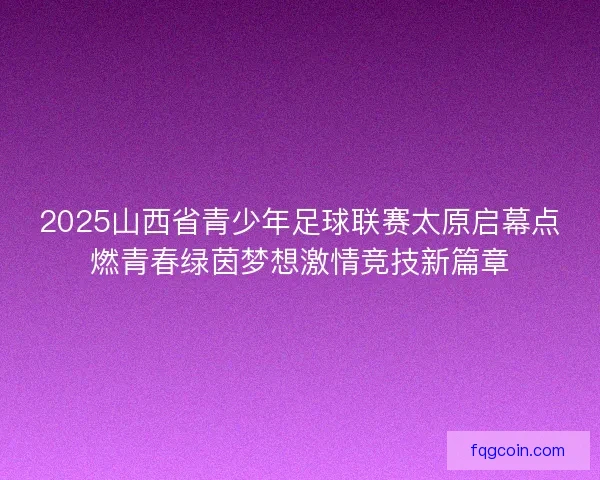 2025山西省青少年足球联赛太原启幕点燃青春绿茵梦想激情竞技新篇章